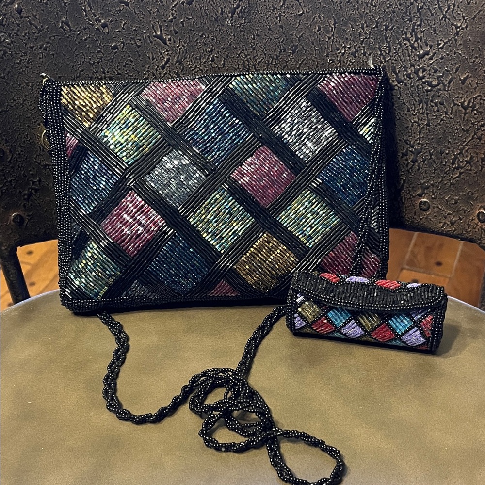 Multicolor Beaded Women's Bag Set